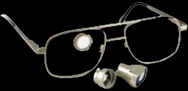 Tilted flange mounted in bioptic position